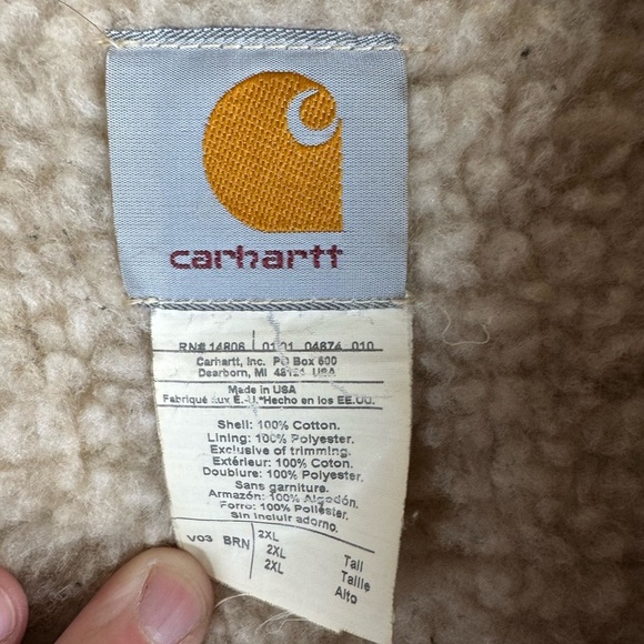 Vintage 90s Carhartt Khaki Fleece Zip Vest Size 2XLarge - Picture 2 of 2